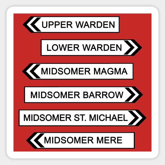 Midsomer Signs (4) Sticker by Vandalay Industries